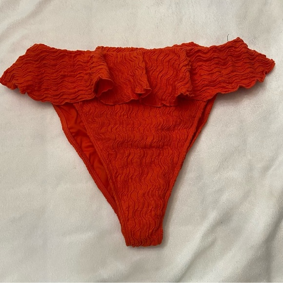 New! Montce Tangerine Orange Tamarindo Ruffle Bikini Bottom 1038 - Picture 2 of 10